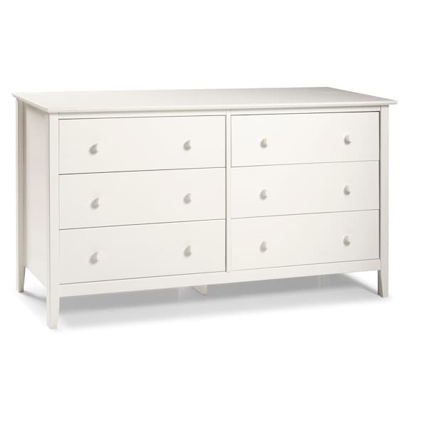 Alaterre Furniture Simplicity Wood 6-Drawer Dresser, White AJSP03WH - main